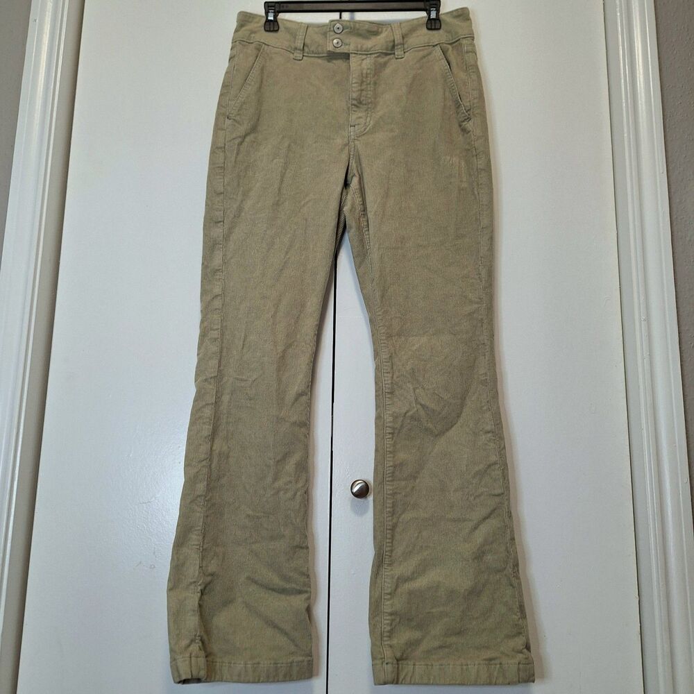 American Eagle High Rise Kick Boot Corduroy pants Womens 12 Green Olive Tan